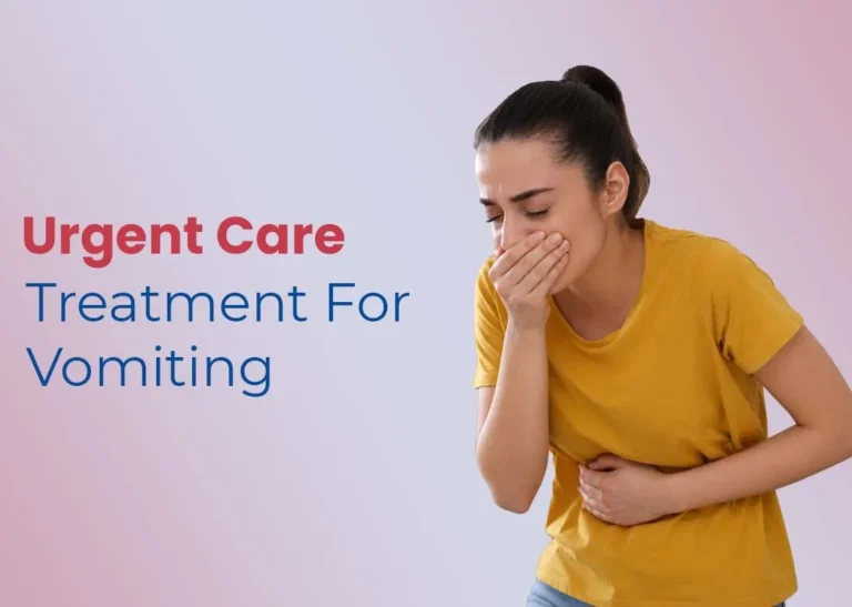 image for the blog post showing a woman, suffering and feeling ick because of vomiting and the suggestion for her is to go to urgent care for vomiting.